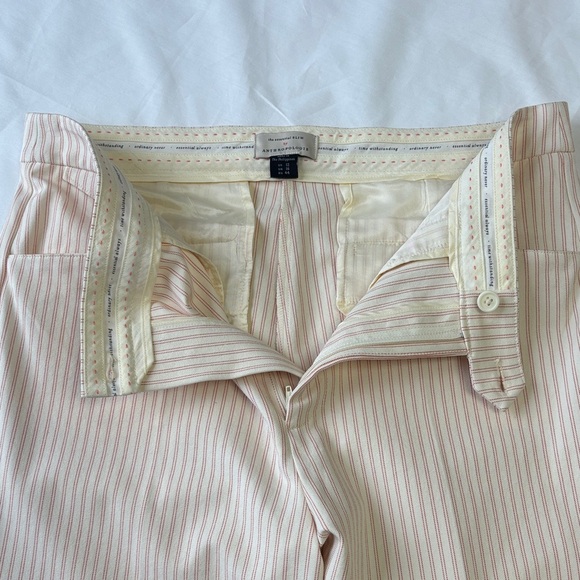 🤍 Anthropologie Essential Slim Striped Cream Pants Size 12 🤍 - Picture 11 of 16